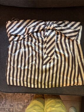 Valentino Cream Satin-Lined Garment with Black Ribbon Detail